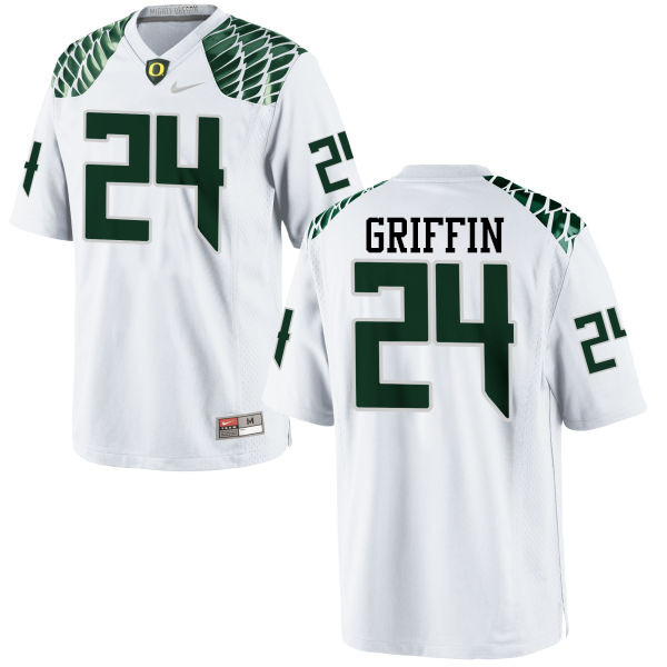 Men #24 Taj Griffin Oregon Ducks College Football Jerseys-White